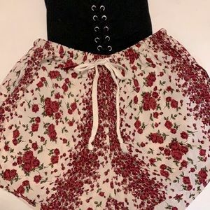 Brandy Melville Rose Print Shorts